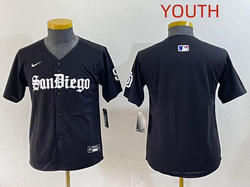 Youth 2025 San Diego Padres Blank Black Five generations Joint Name Nike MLB Jersey style 1